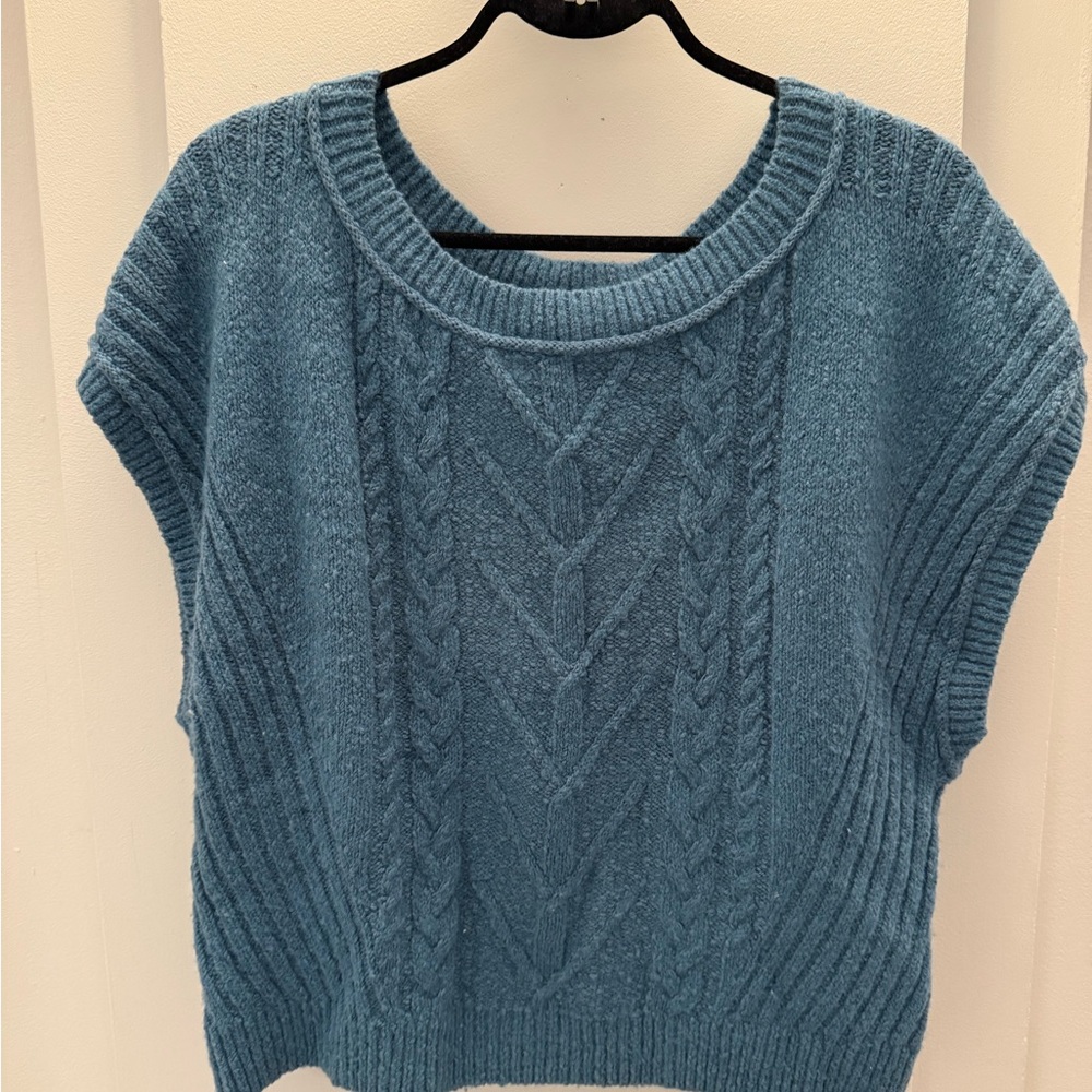 Anthropologie Blue Cable Knit Women's Sweater